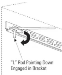 "L" Rod Pointing Down Engaged in Bracket