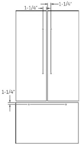 1-1/4" 1-1/4" 1-1/4"