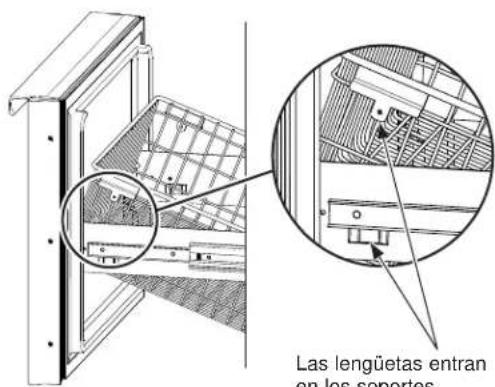 Las lengüetas entran en los soportes