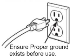 Ensure Proper ground exists before use.