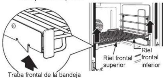 Traba frontal de la bandeja Riel frontal superior Riel frontal inferior