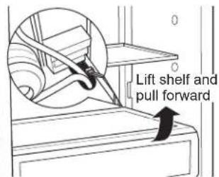 Lift shelf and pull forward