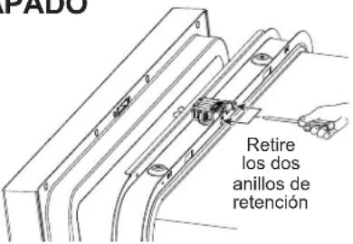PADO Retire los dos anillos de retención