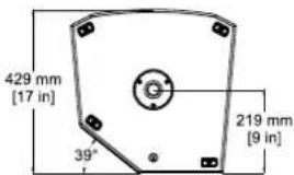 429 mm [17 in] 39° 219 mm [9 in]
