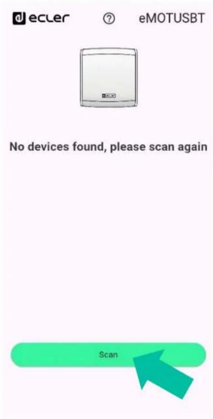 d ecler ? eMOTUSBT No devices found, please scan again Scan