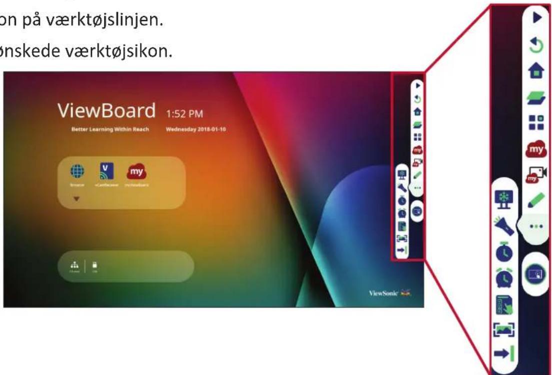 on på værktøjslinjen. ønskede værktøjsikon. ViewBoard 1:52 PM Better Learning Within Reach Wednesday 2018-01-10 my my my
