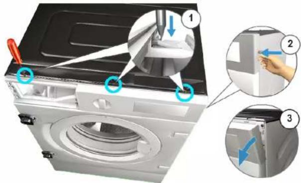 BOSCH Serie 8 WIW28442 - A vezérlöpanel eltávolítása - 3