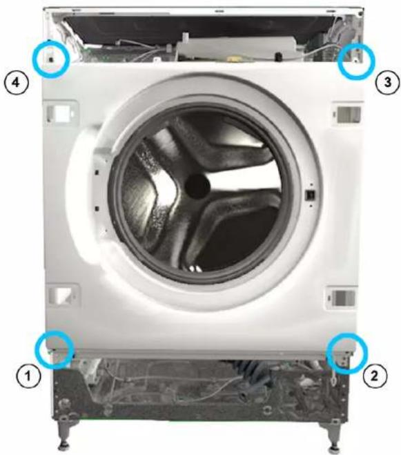 BOSCH Serie 8 WIW28442 - Fjernelse af frontpanel - 2