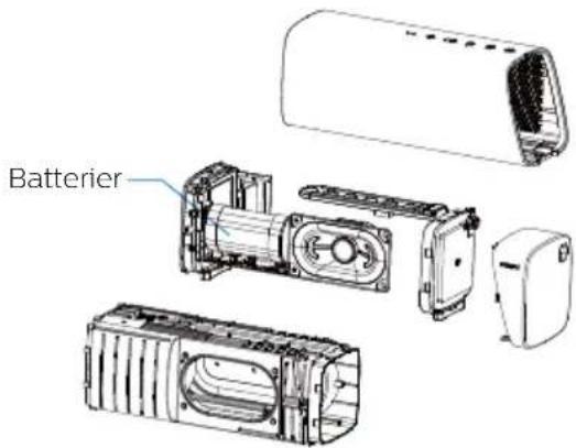 PHILIPS TAS7505 - Fjernelse af bortskaffelsesbatterier - 1
