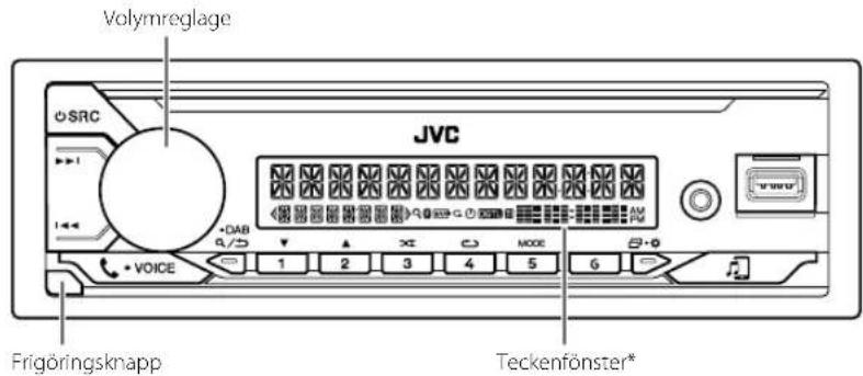 Volymreglage JVC FRIGÖRingsknapp Teckenfönster*