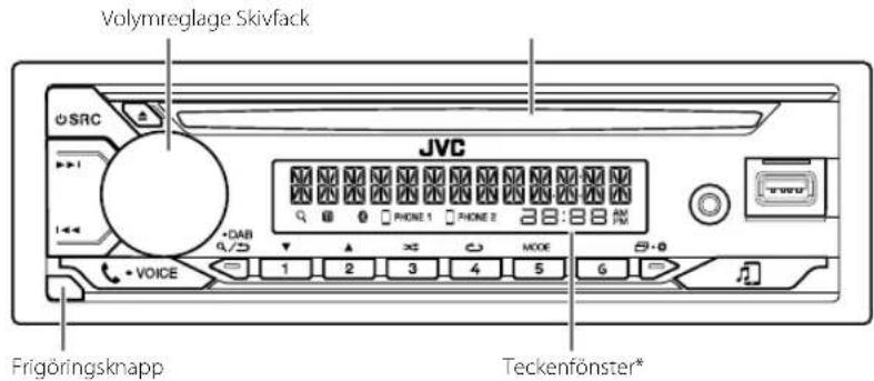 Volymreglage Skivfack JVC FRIGÖRINGSknapp Teckenförnster*