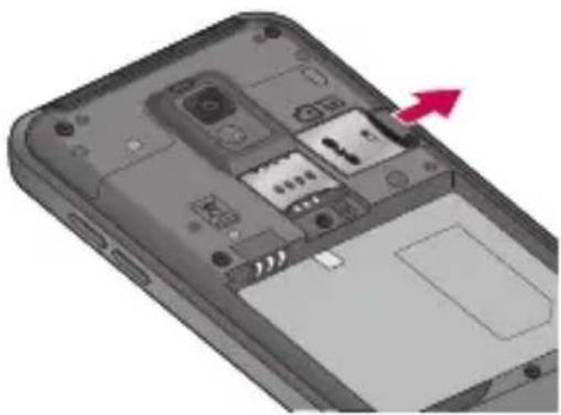 LG Optimus 2X - Udtagning af et hukommelseskort - 1