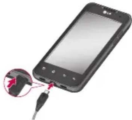 LG Optimus 2X - Opladning af telefonen - 1
