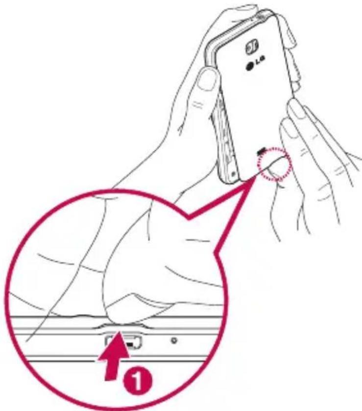 LG Optimus F5 - Sätta i Micro-SIM-kortet och batteriet - 1