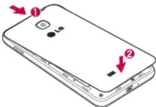 LG Optimus F5 - Sätta i Micro-SIM-kortet och batteriet - 4