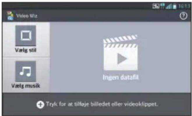 Video Mtz Vælg stil Vælg musik Ingen datafil + Tryk for at tilfaje billedet eller videoklippet.