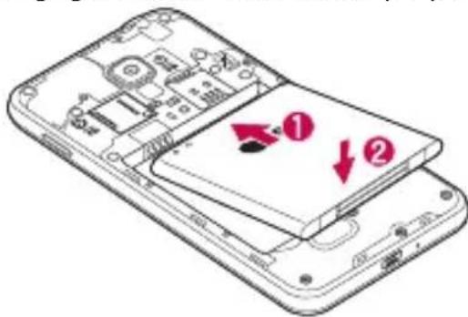 LG Optimus F5 - Installation af Micro-USIM-kortet og batteriet - 2