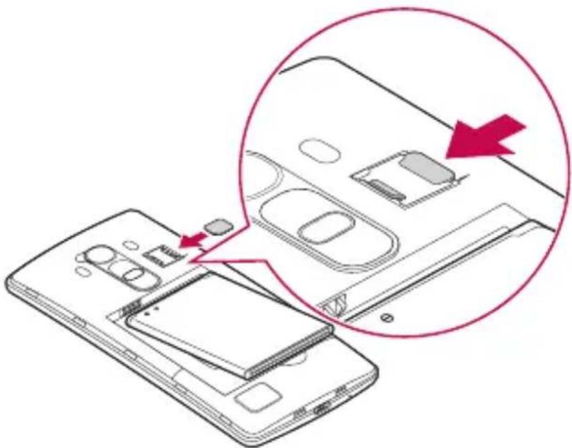 LG G4S - Sätta i SIM-kortet och batteriet - 2