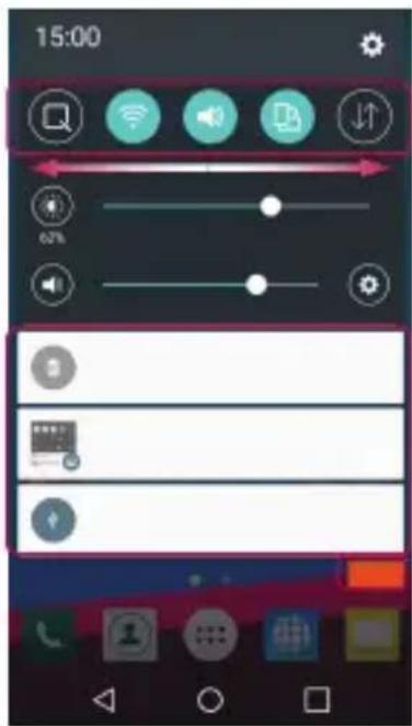 LG G4S - Åbning af notifikationspanelet - 1