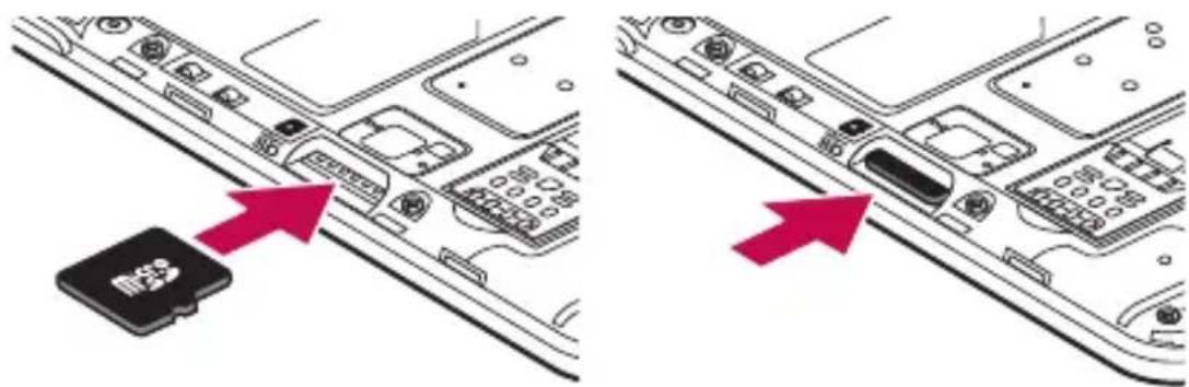 LG F60 - Så här sätter du i ett minneskort: - 1