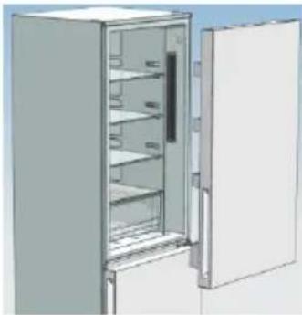 CANDY CMNR 6184WWIFI - Desmontaje de la puerta del refrigerador - 4
