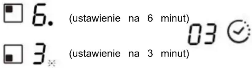 6. (ustawienie na 6 minut) 3. (ustawienie na 3 minut)