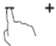 Simple line drawing of a hand pointing upward with a circular symbol on the index finger (no text or labels)