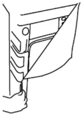 Line drawing of a hand holding a bracket with diagonal line indicating alignment (no text or symbols)
