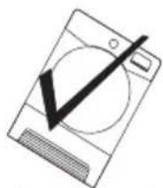 Line drawing of a washing machine with a circular vent and base (no text or symbols)