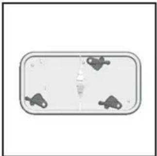 Simple diagram of a rectangular container with four small icons on its sides, no text or symbols present.