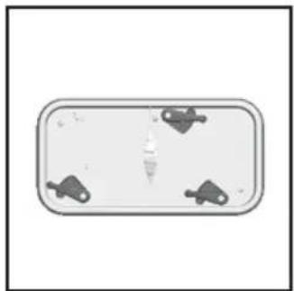 Simple diagram of a rectangular container with four small icons on its sides, no text or symbols present.