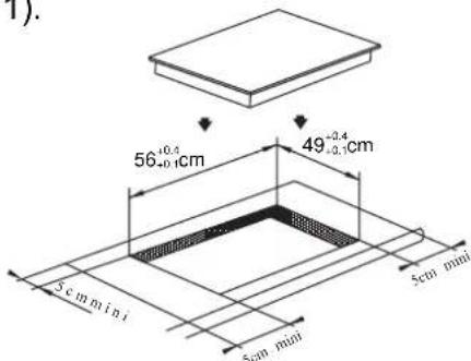 1). 56⁺⁰·⁴₋₀·¹ cm, 49⁻²·⁴₋₀·¹ cm, 3 cm min., 5 cm min., 5 cm min.