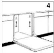 Simple line drawing of a cabinet or shelf structure with no text, numbers, or symbols