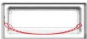 Simple line drawing of a rectangular object with a small protrusion on the side (no text or symbols)