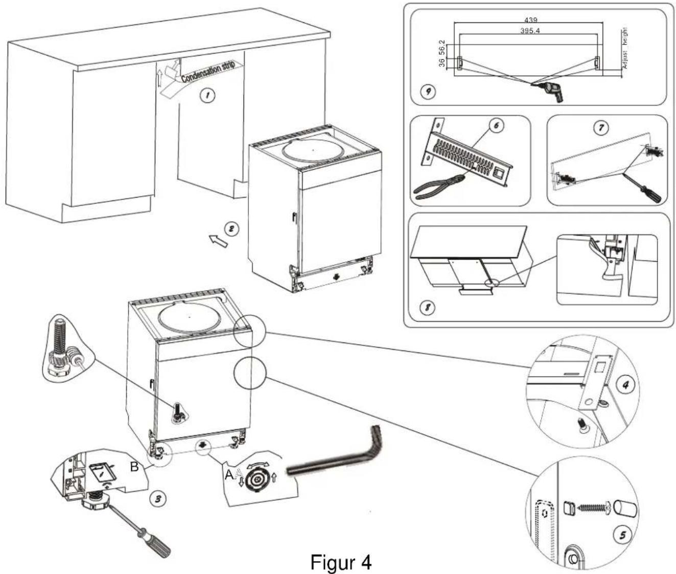 CANDY CDP 2D947W-86 - - Installation af opvaskemaskine trin for trin - 1