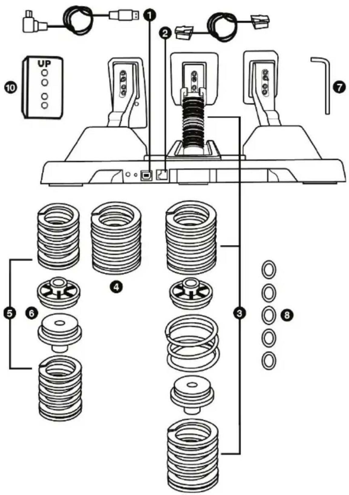 Technical diagram of a mechanical assembly with numbered components and exploded view of internal gears and washers.