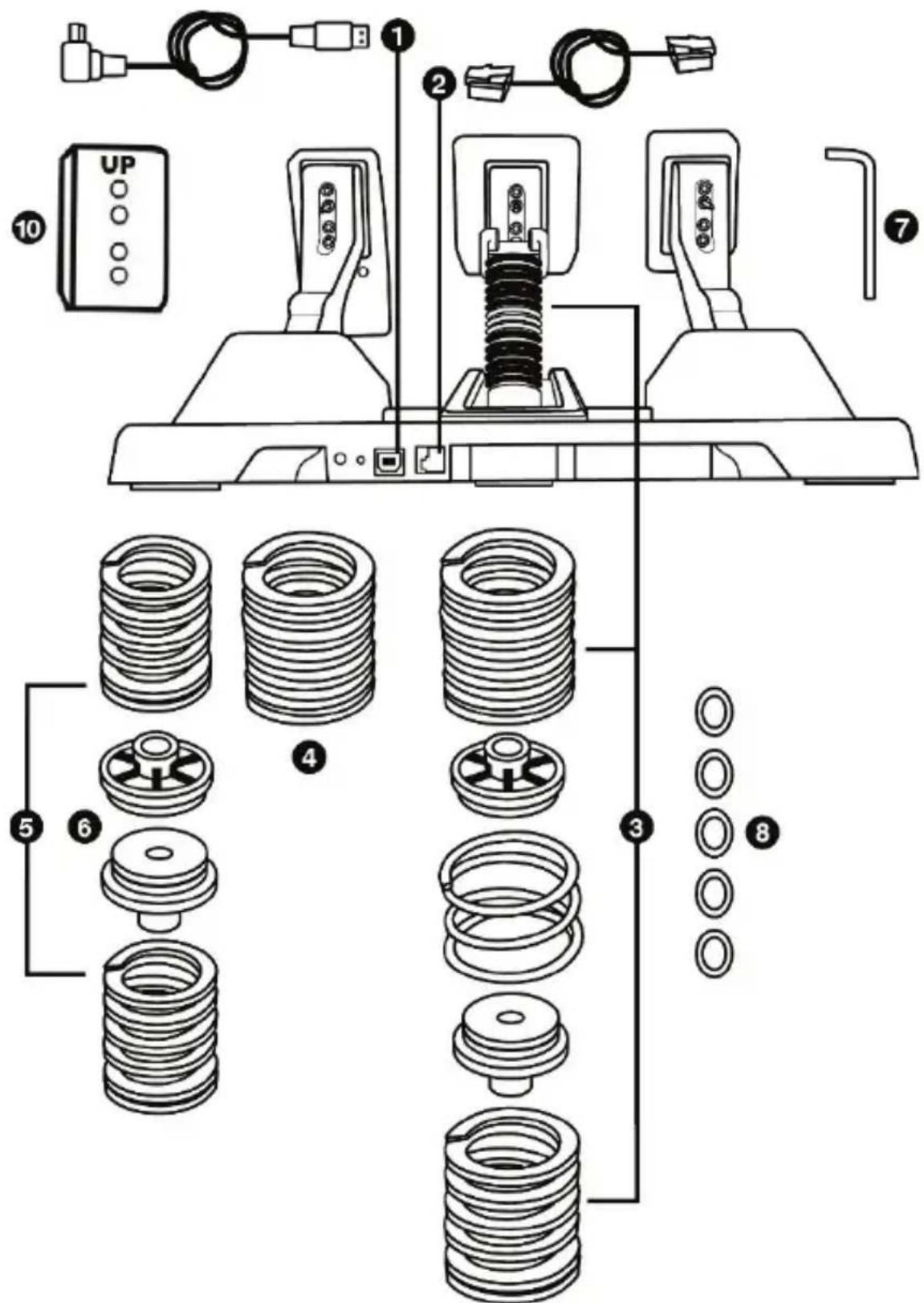 Technical diagram of a mechanical assembly with numbered components and exploded view of internal gears and washers.
