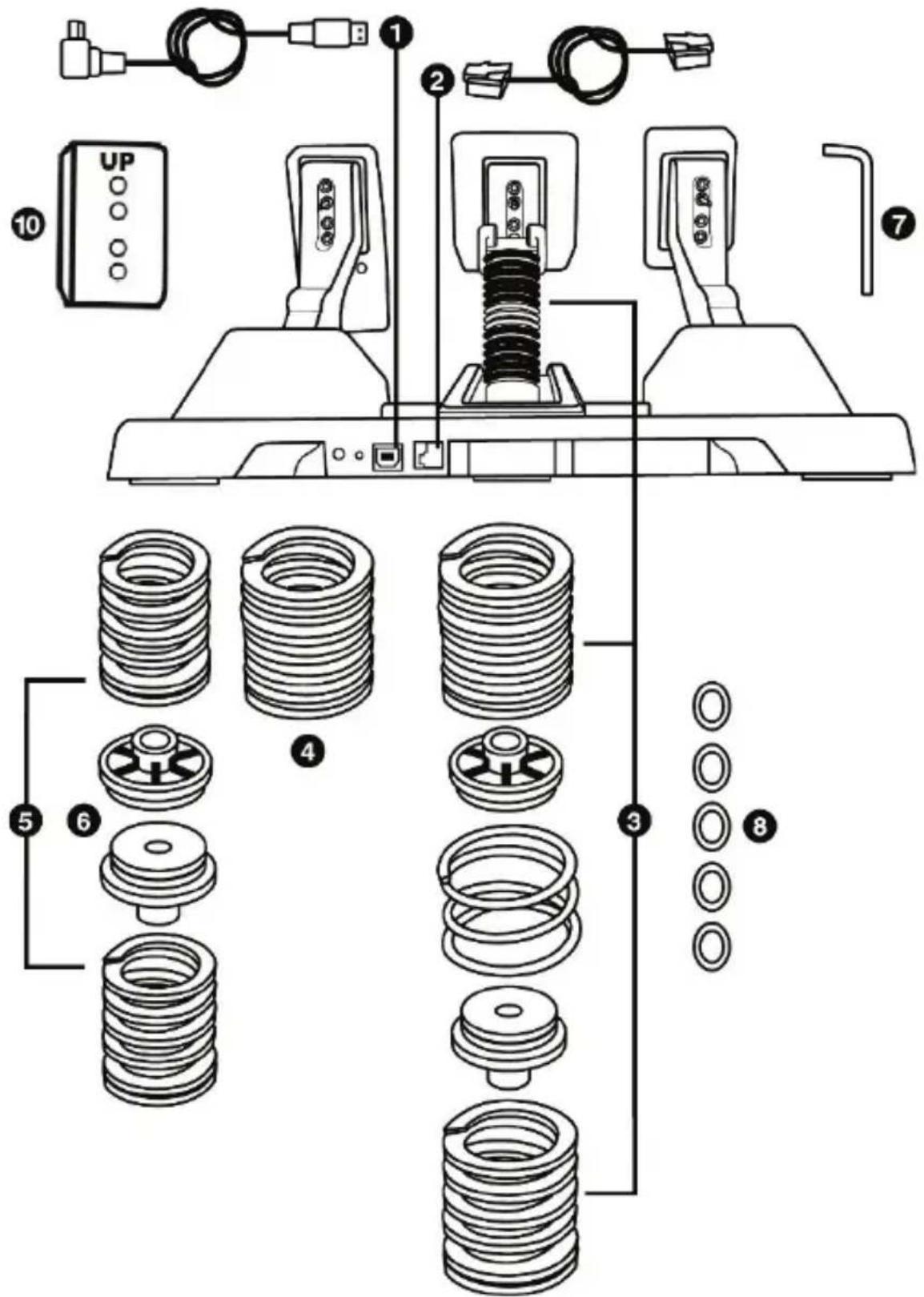 Technical diagram of a mechanical assembly with numbered components and exploded view of internal gears and washers.