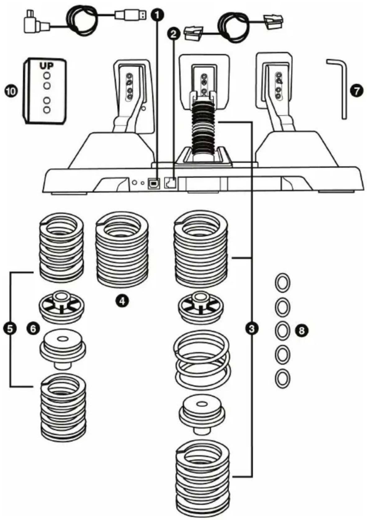 Technical diagram of a mechanical assembly with numbered components and exploded view of internal gears and washers.