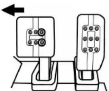 THRUSTMASTER T-LCM Pedals - Justera mellanrummet mellan de tre pedalerna - 1