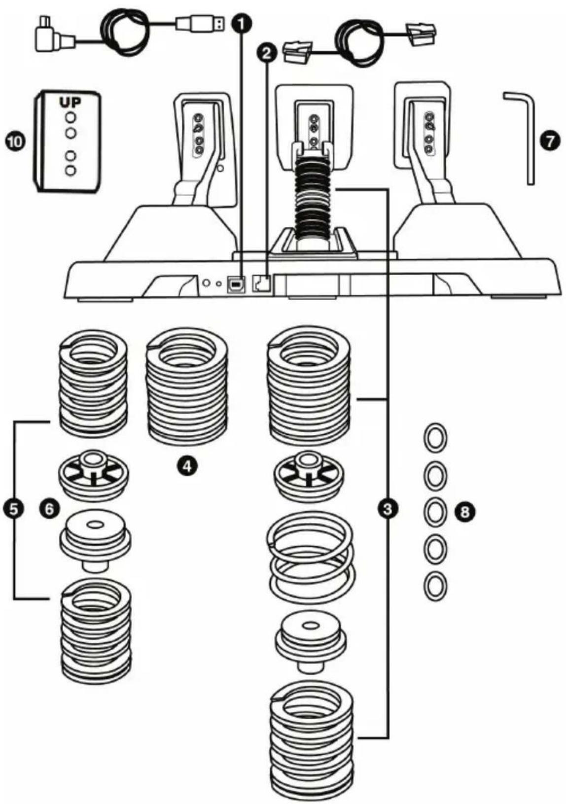 Technical diagram of a mechanical assembly with numbered components and exploded view of internal gears and washers.