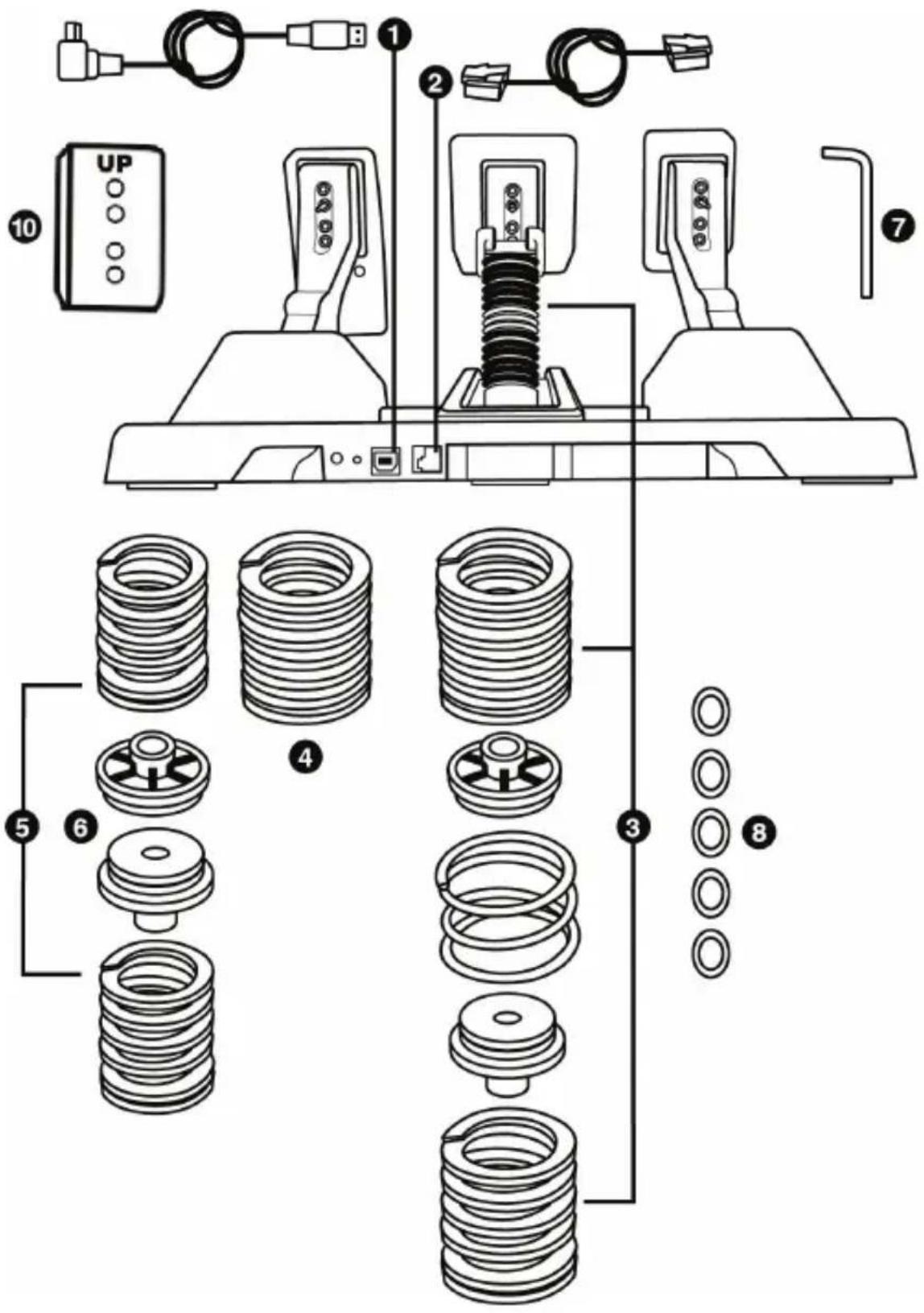 Technical diagram of a mechanical assembly with numbered components and exploded view of internal gears and washers.