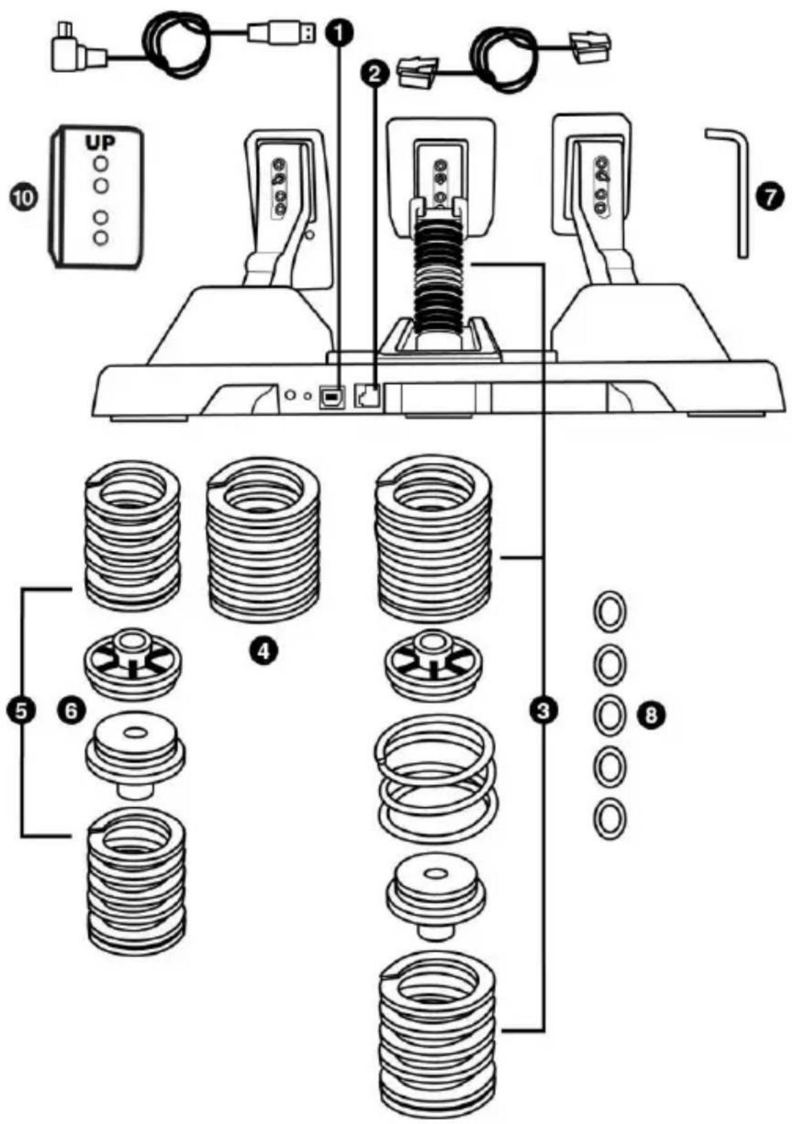 Technical diagram of a mechanical assembly with numbered components and exploded view of internal gears and washers.