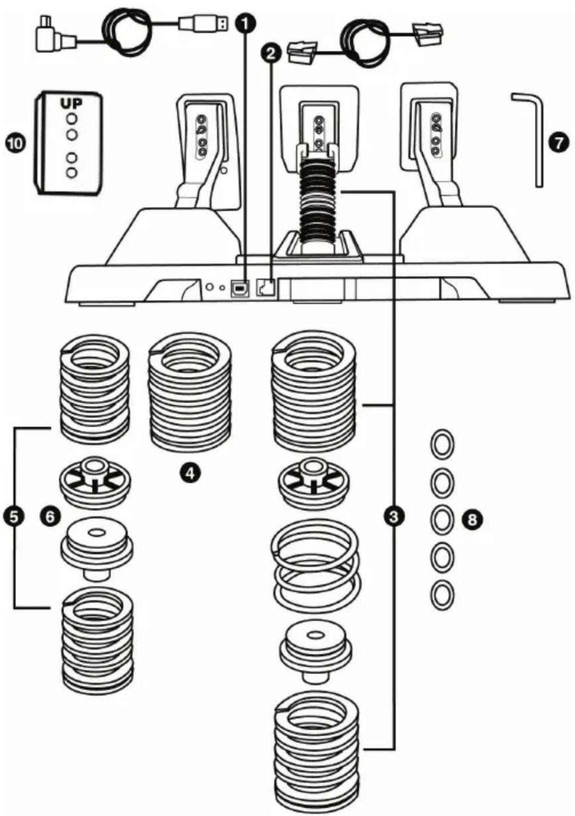 Technical diagram of a mechanical assembly with numbered components and exploded view of internal gears and washers.