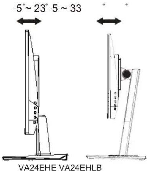 ASUS VA24EHL - Justering af skærmen - 1
