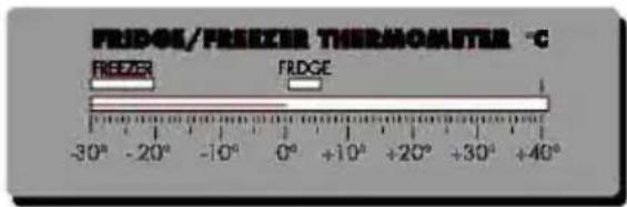 FRIDOL/FREEZER THERMOOMETER -C FREEZER FRIDGE -30° -20° -10° 0° +10° +20° +30° +40°