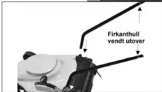 Firkanthull vendt utover