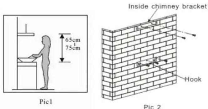 65cm 75cm Inside chimney bracket Hook Pic1 Pic 2