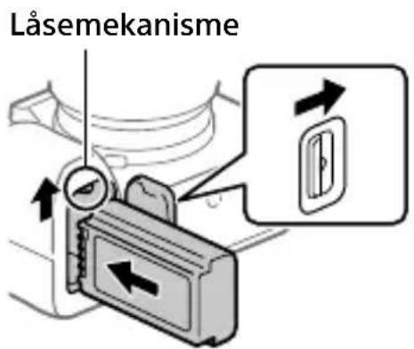 SONY Alpha A7S III - Sæt batteripakken ind i kameraet. - 1