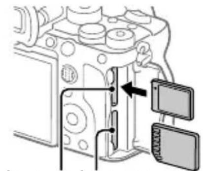 SONY Alpha A7S III - Sæt hukommelseskortet ind i åbning 1. - 1
